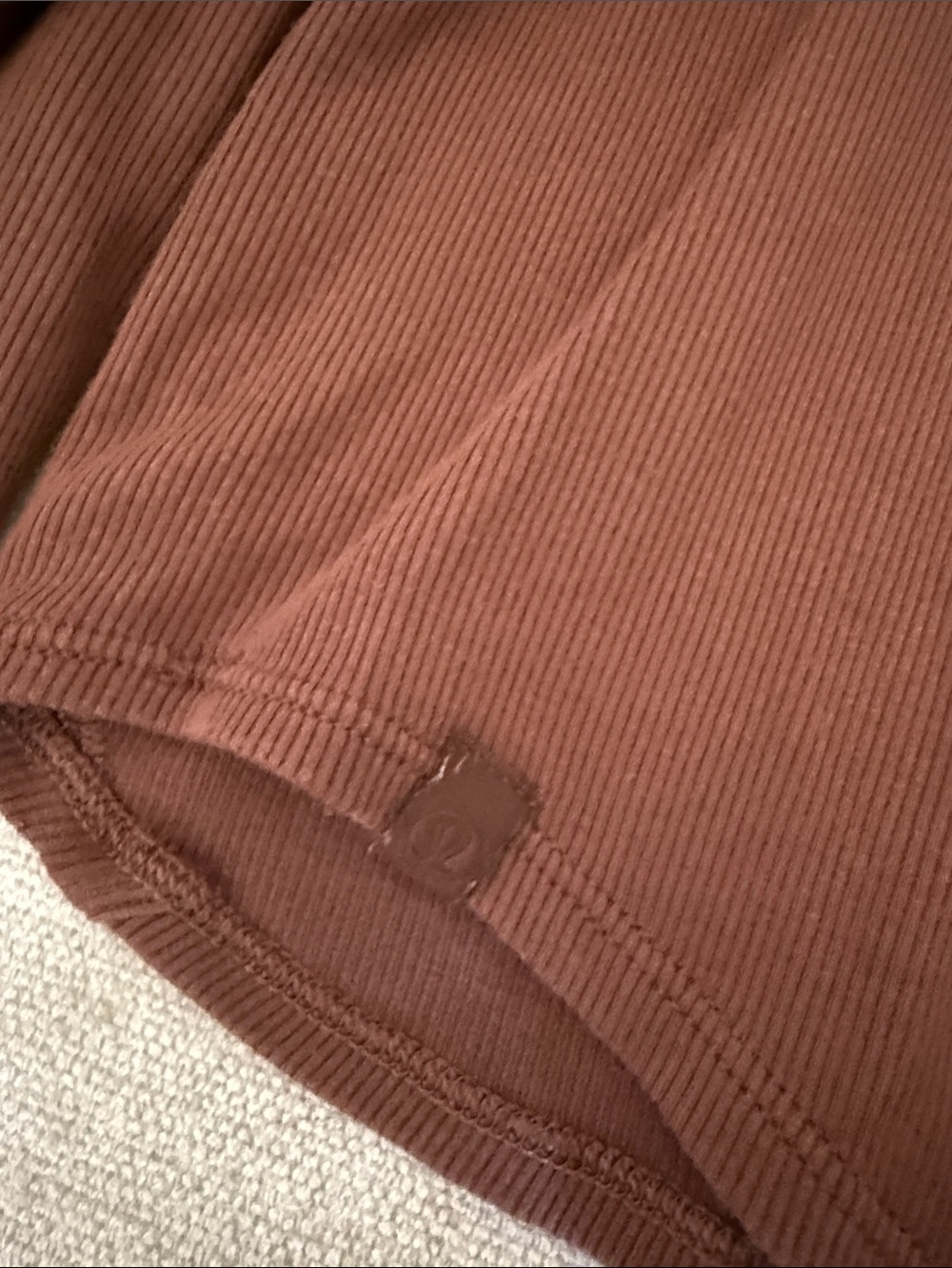 Lululemon Long Sleeve Twist-Back Top in Brown and Light Blue - Picture 6 of 7